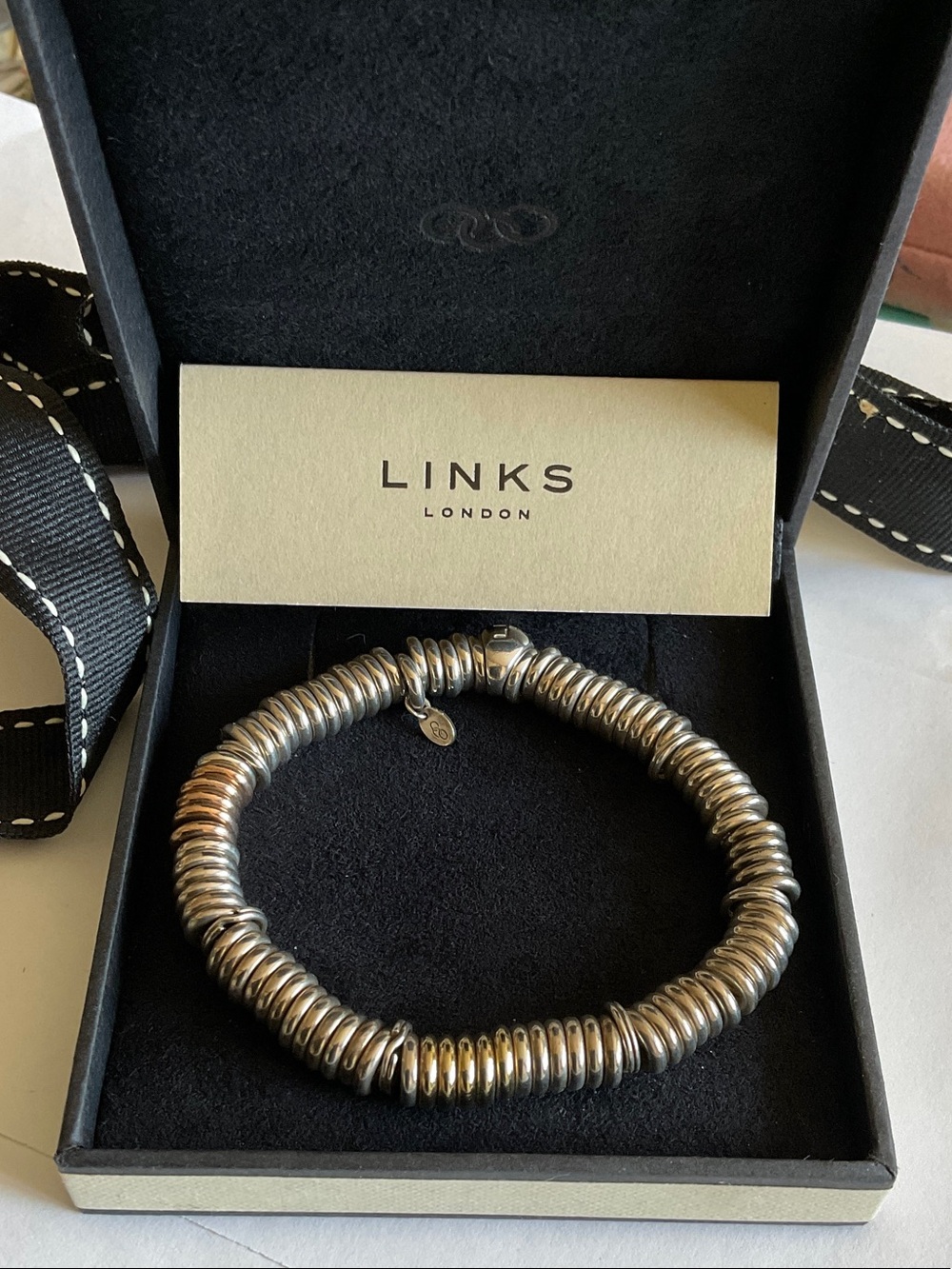 Links of London Silver Bracelet with Yellow Gold and Rose Gold links